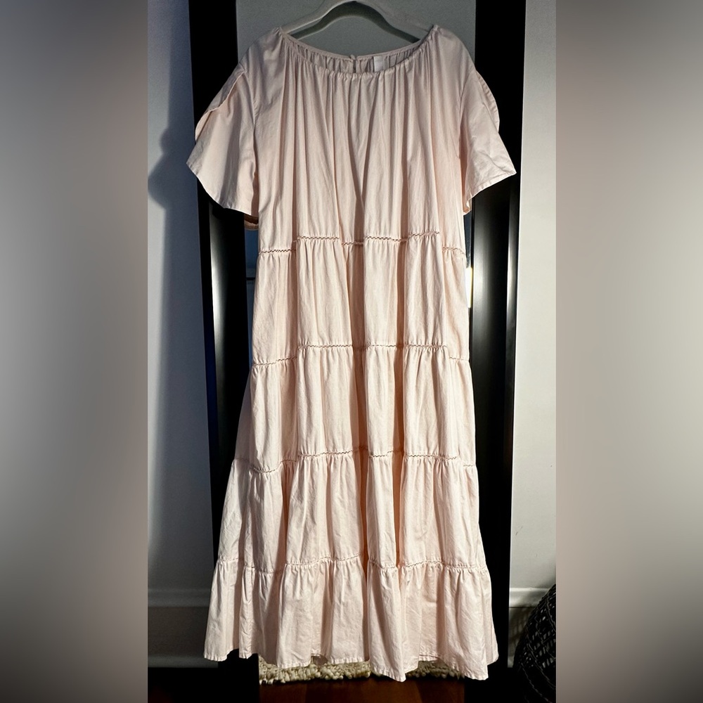 Merlette Alegre Tiered Midi Dress, Small, Ballet Pink, great condition